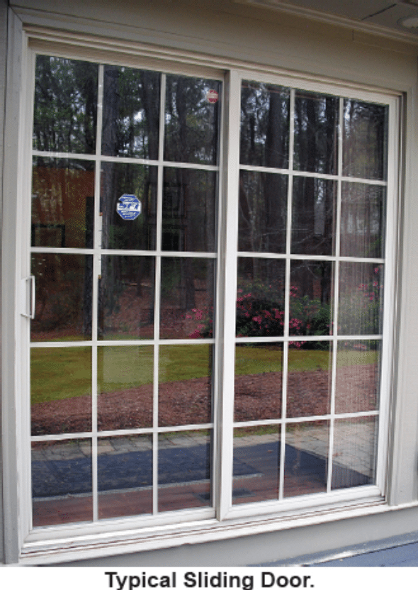 Image displays a typical sliding door.